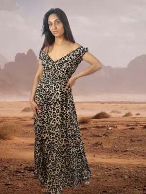 548-C Animal Print Silk Dress