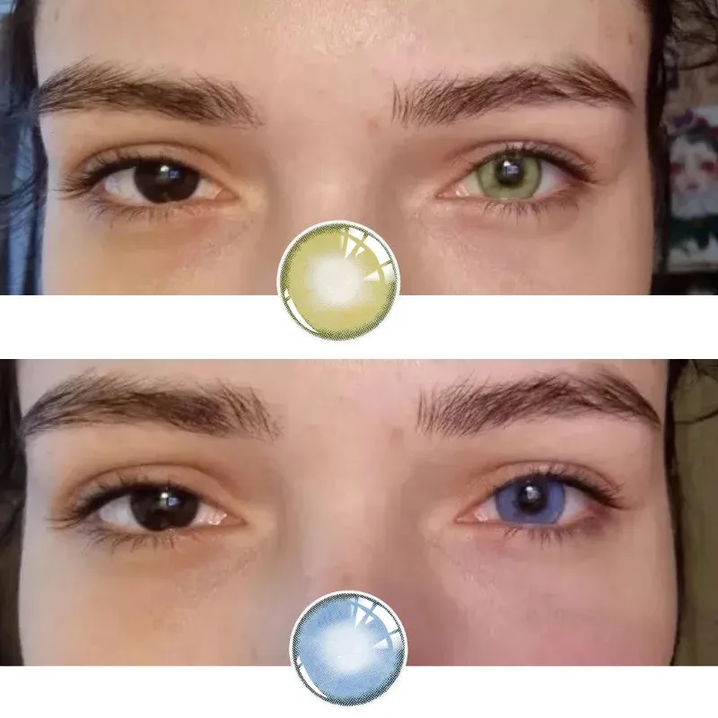 Bio-essence 1 Pair Colorful Contact Lenses For Eyes Colored Eye Lenses Brown Color Contact lens Yearly Lentillas Azules