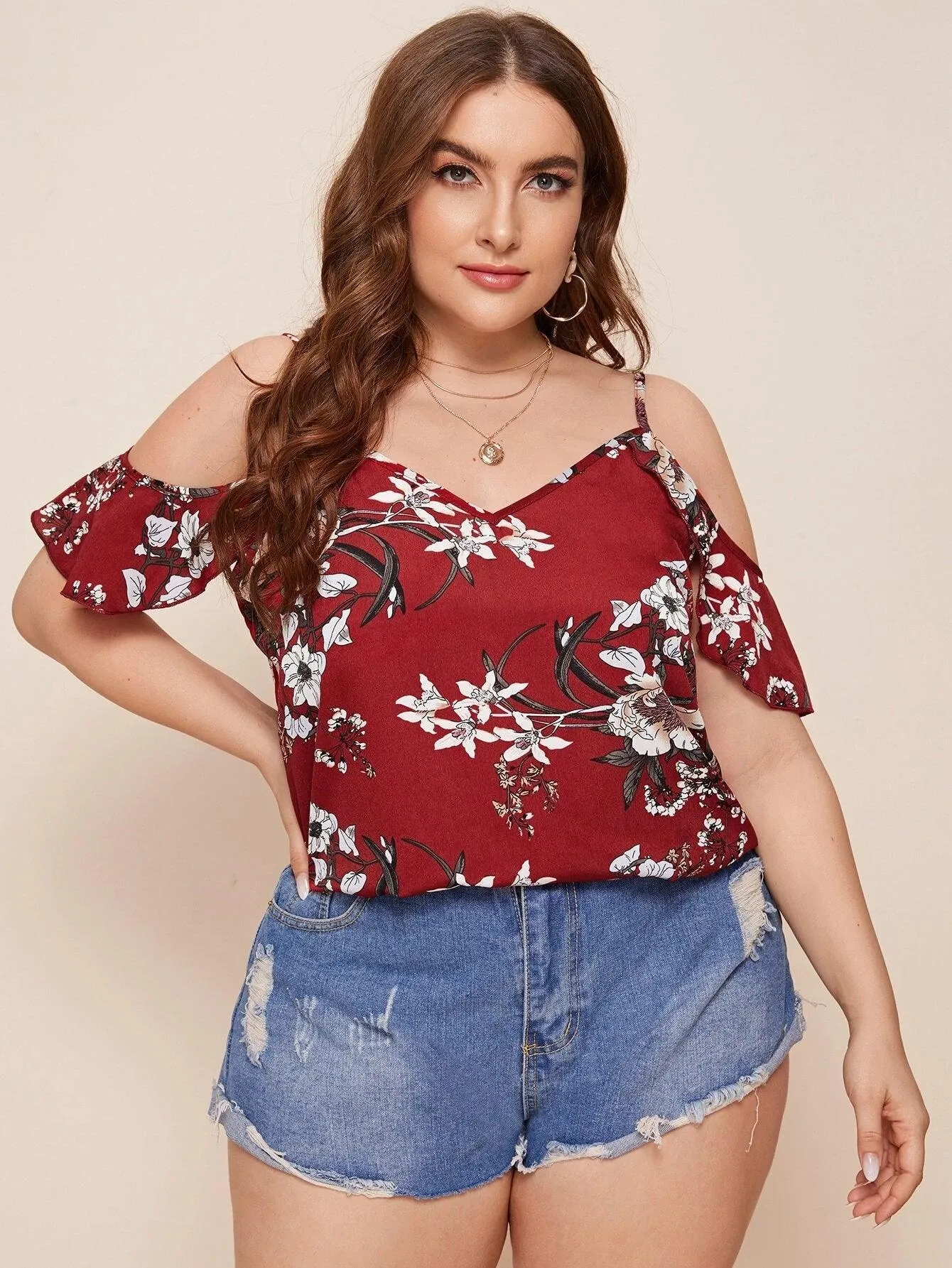 Blusa Classic Floral Plus Size - Tessa