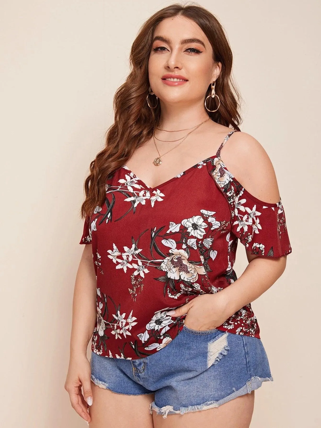 Blusa Classic Floral Plus Size - Tessa