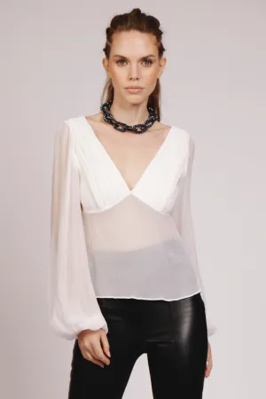 Blusa em Chiffon de Seda