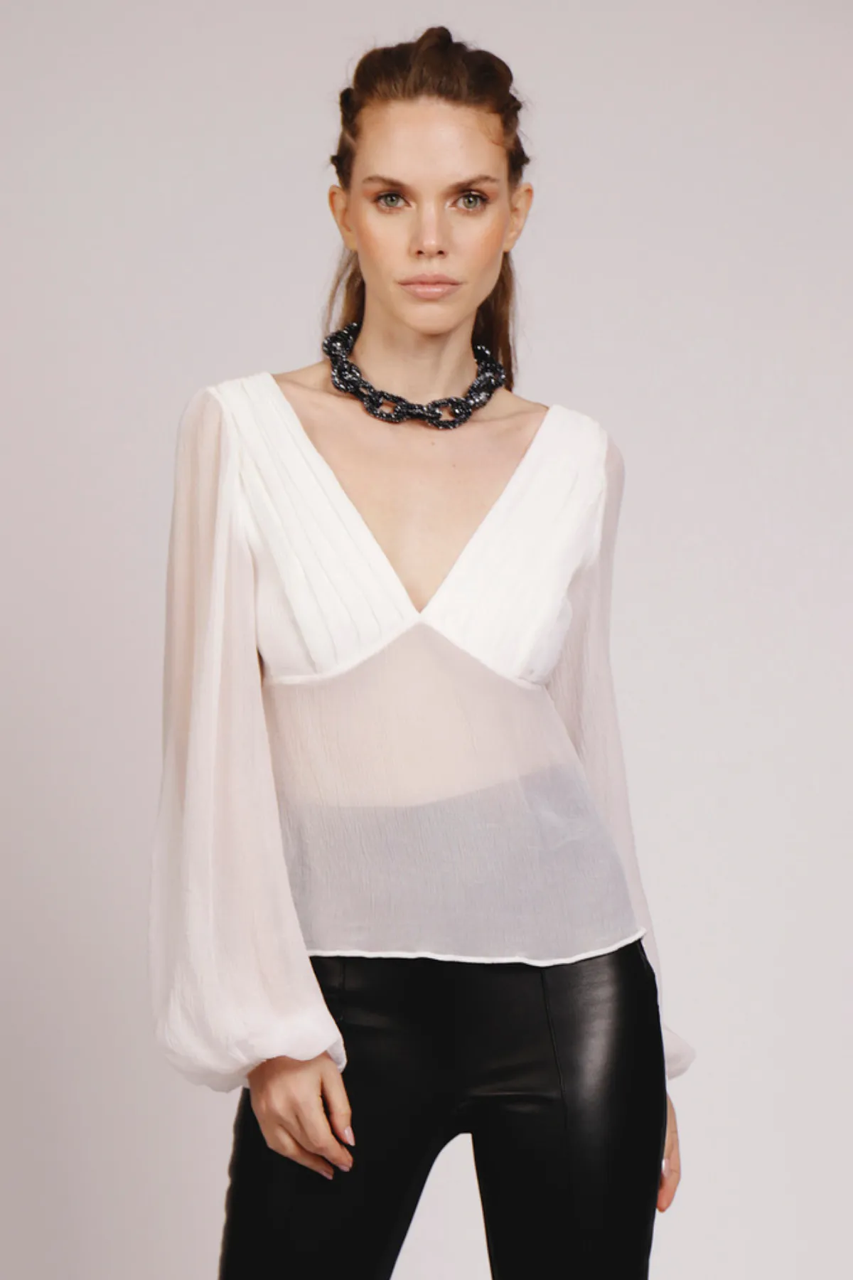 Blusa em Chiffon de Seda