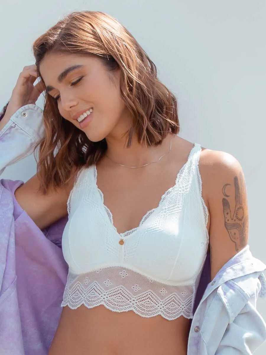 Bralette Triangular Encaje Vainilla