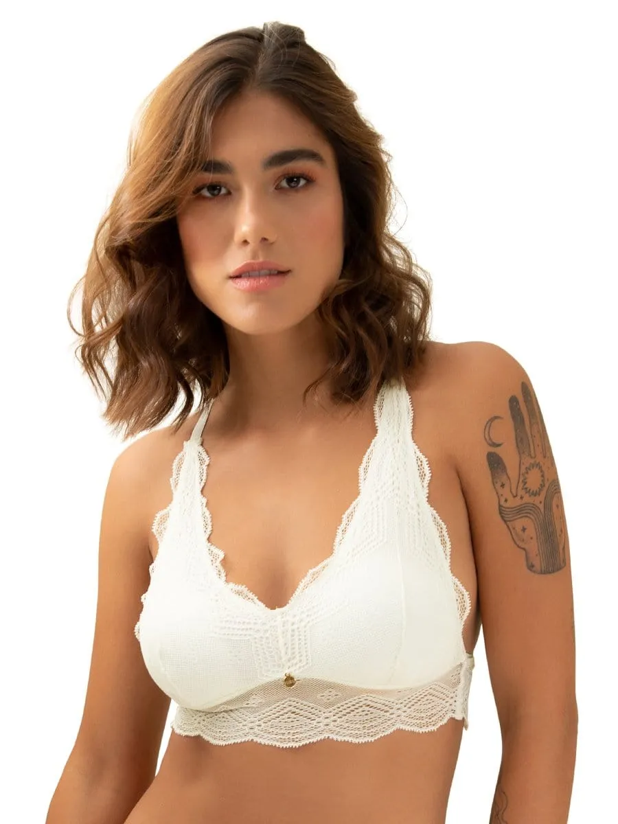 Bralette Triangular Encaje Vainilla