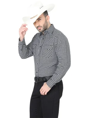 Camisa Casual Manga Larga para Hombre 'El Señor de los Cielos' *AZUL/BLANCO-42047*