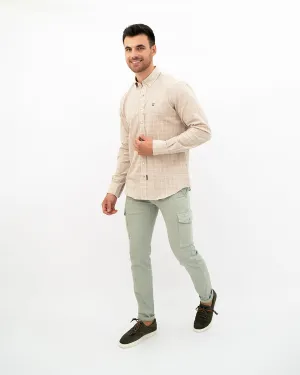 Camisa Cuadros Delavé Beige