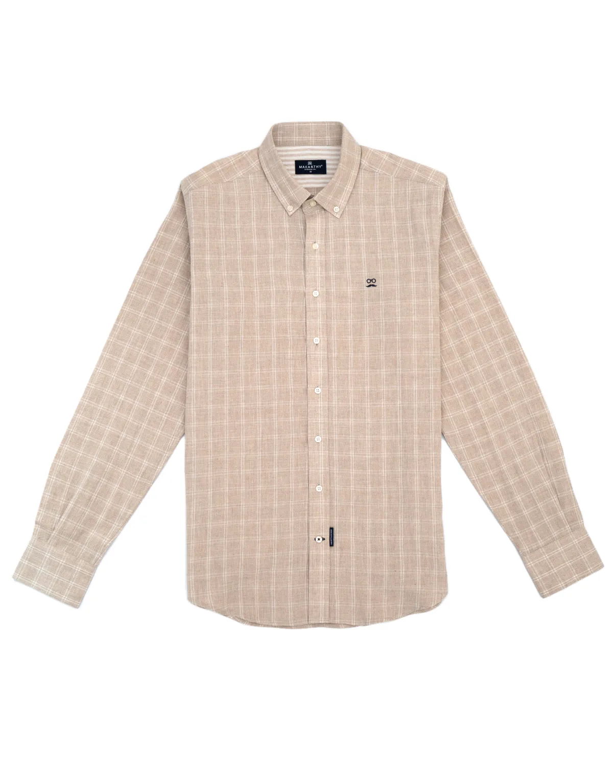 Camisa Cuadros Delavé Beige