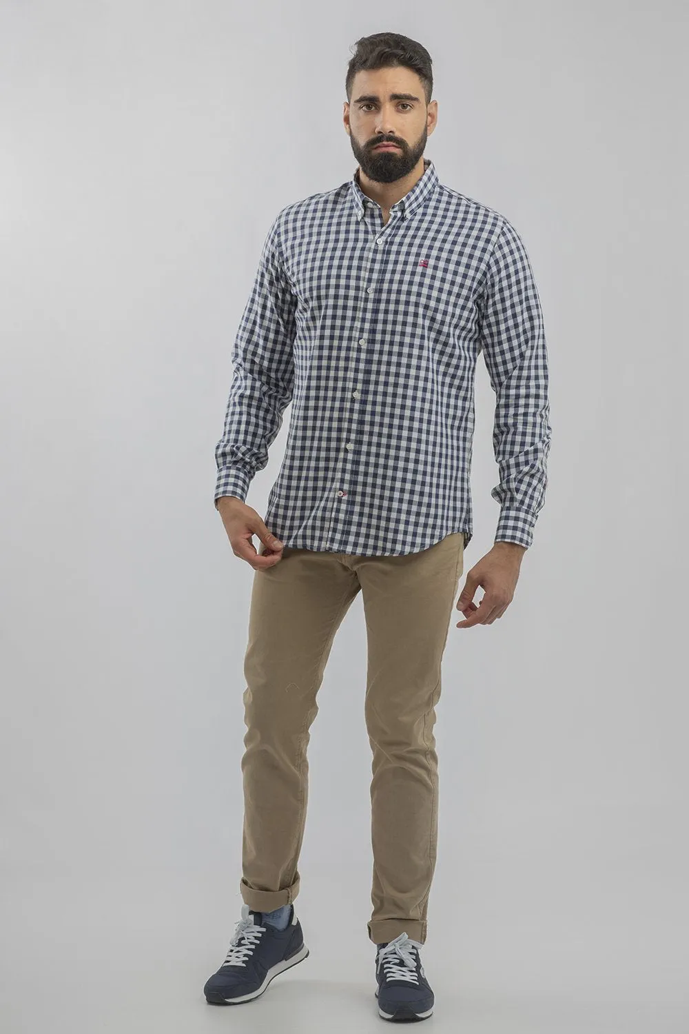 Camisa Cuadros Delave Marino