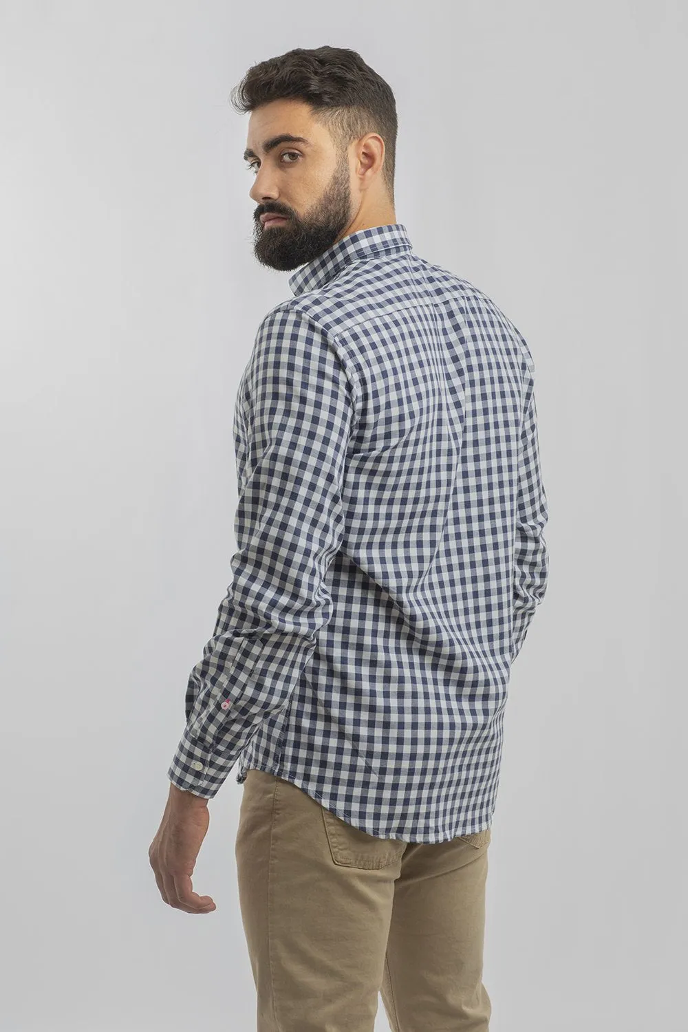 Camisa Cuadros Delave Marino