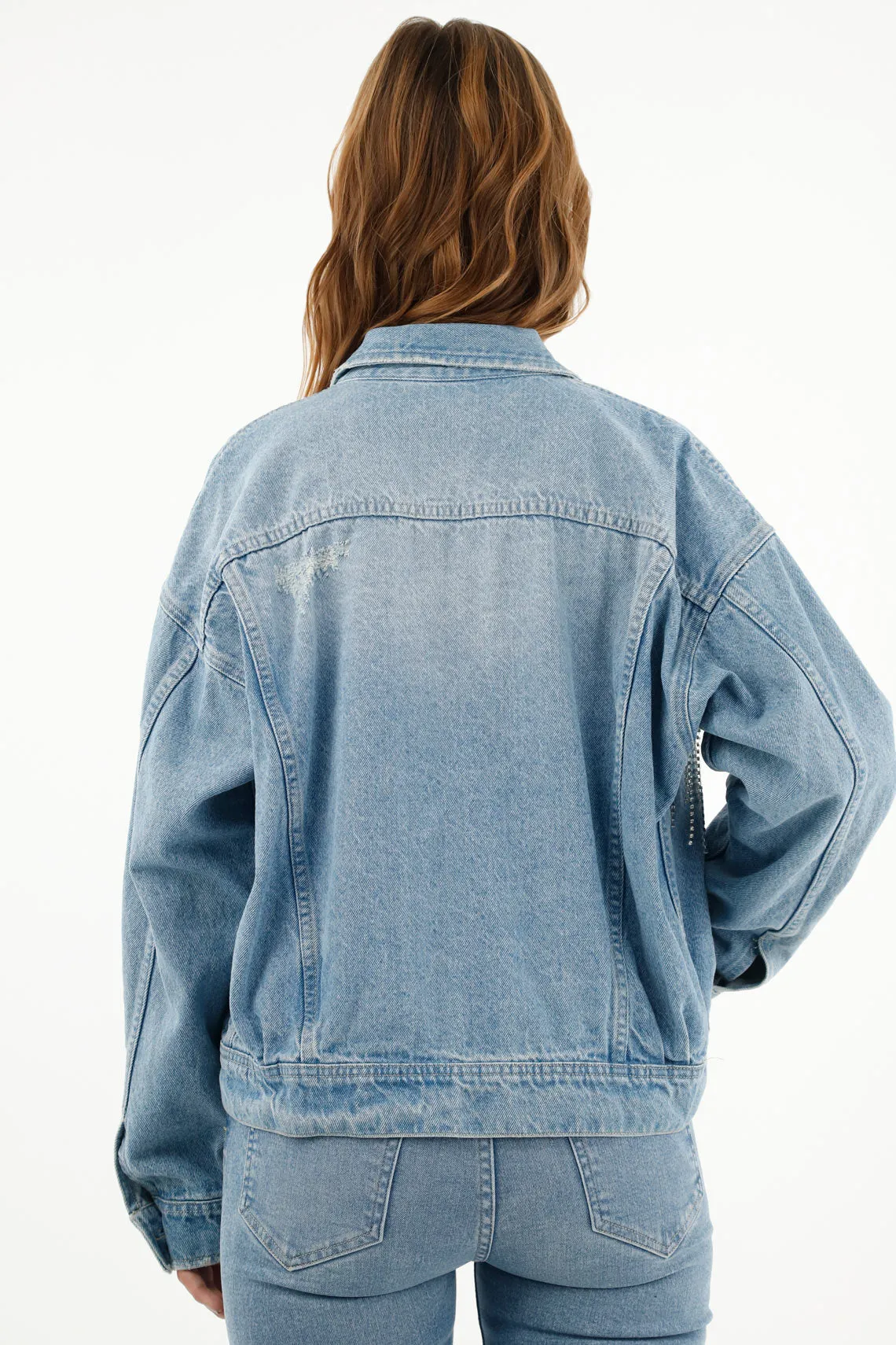 Chaqueta azul oversize para mujer