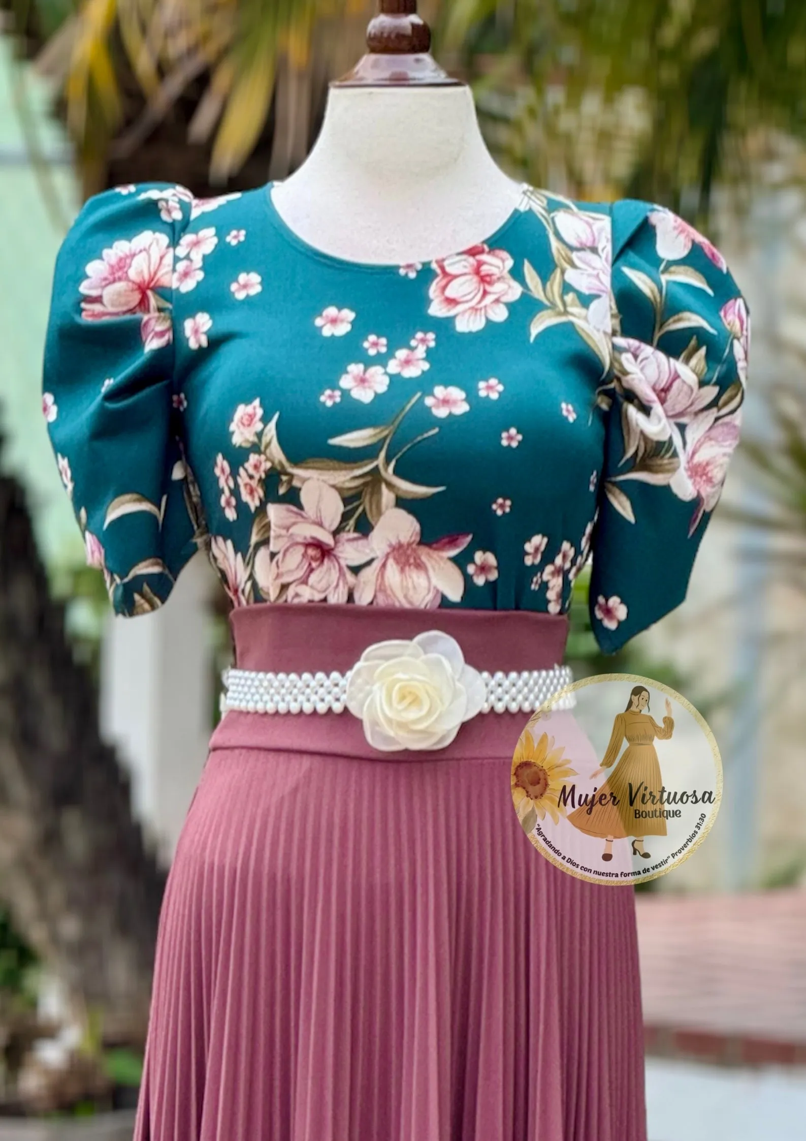 Emerald Floral Princess Top