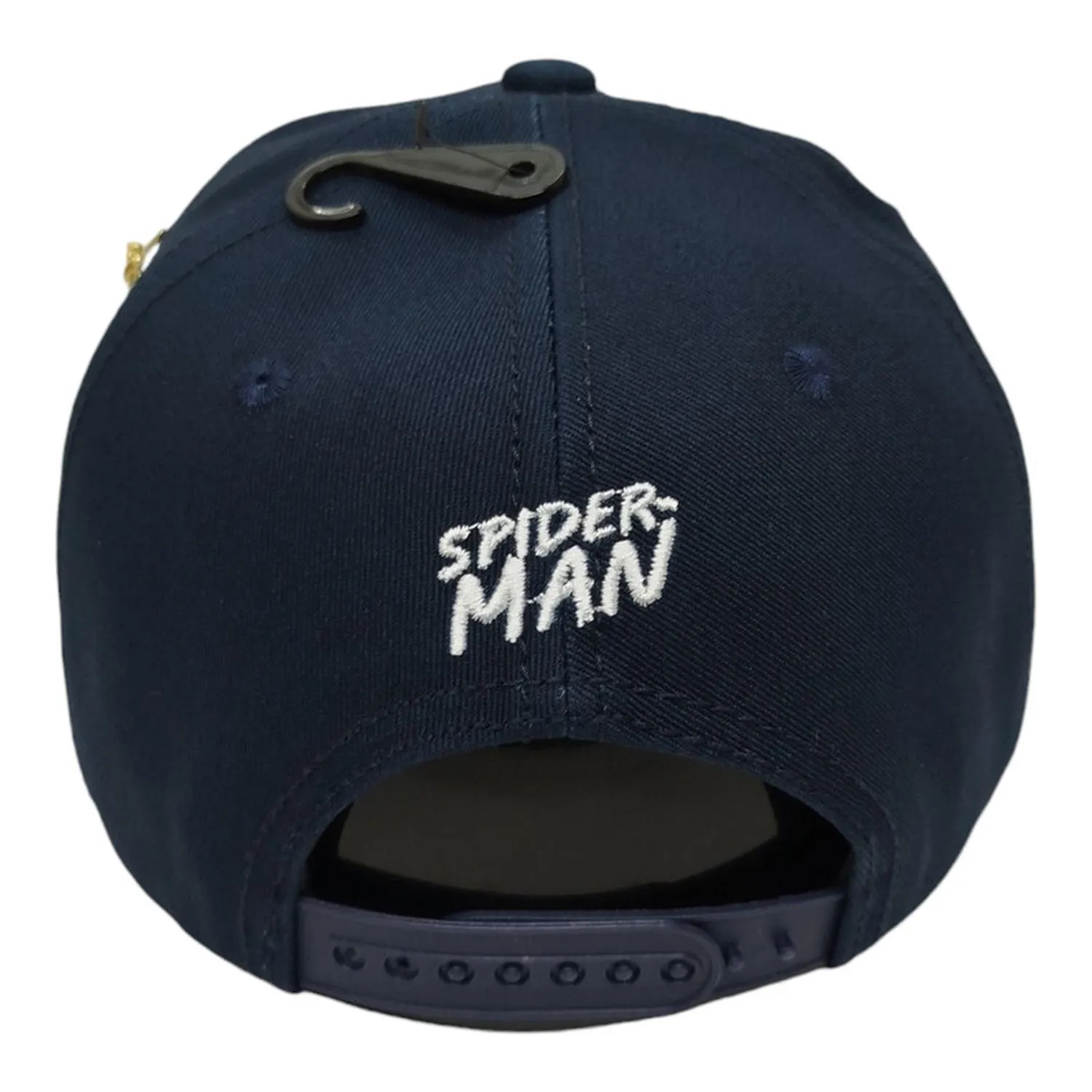 Kndit Caps Gorra Azul Marino Camuflaje Azul Placa Bronce Logo Araña Rayas Spider-Man