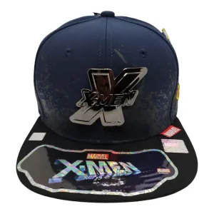 Kndit Caps Gorra Azul Marino Con Negro Placa Plateada Logo X-Men