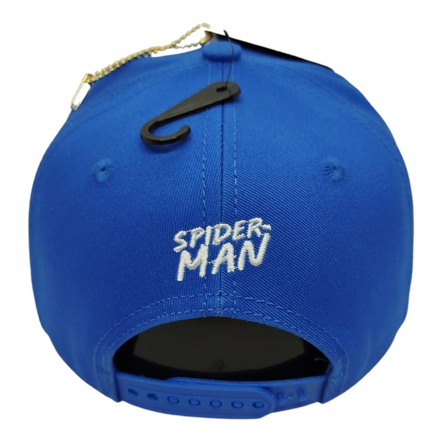 Kndit Caps Gorra Azul Rey Placa Bronce Logo Araña Rayas Spider-Man