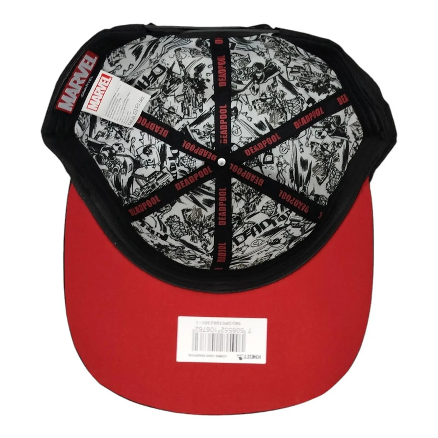 Kndit Caps Gorra Negra Placa Roja Con Negro Logo Deadpool