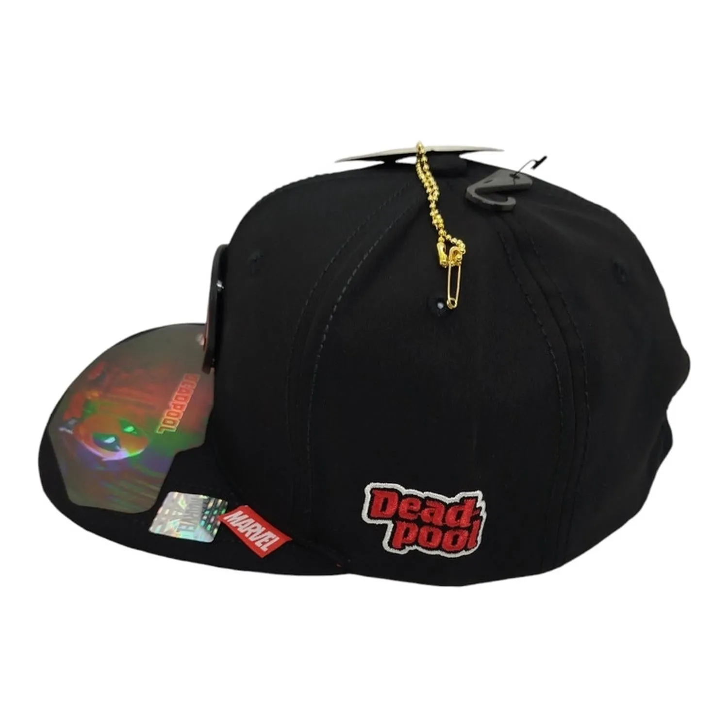 Kndit Caps Gorra Negra Placa Roja Con Negro Logo Deadpool