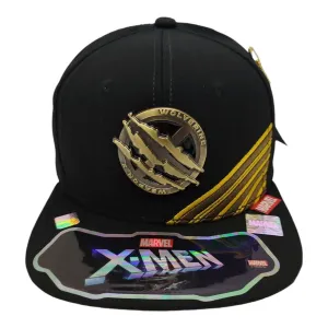 Kndit Caps Gorra Negra Rayas Amarillas Placa Bronce Wolverine Weapon X X-Men