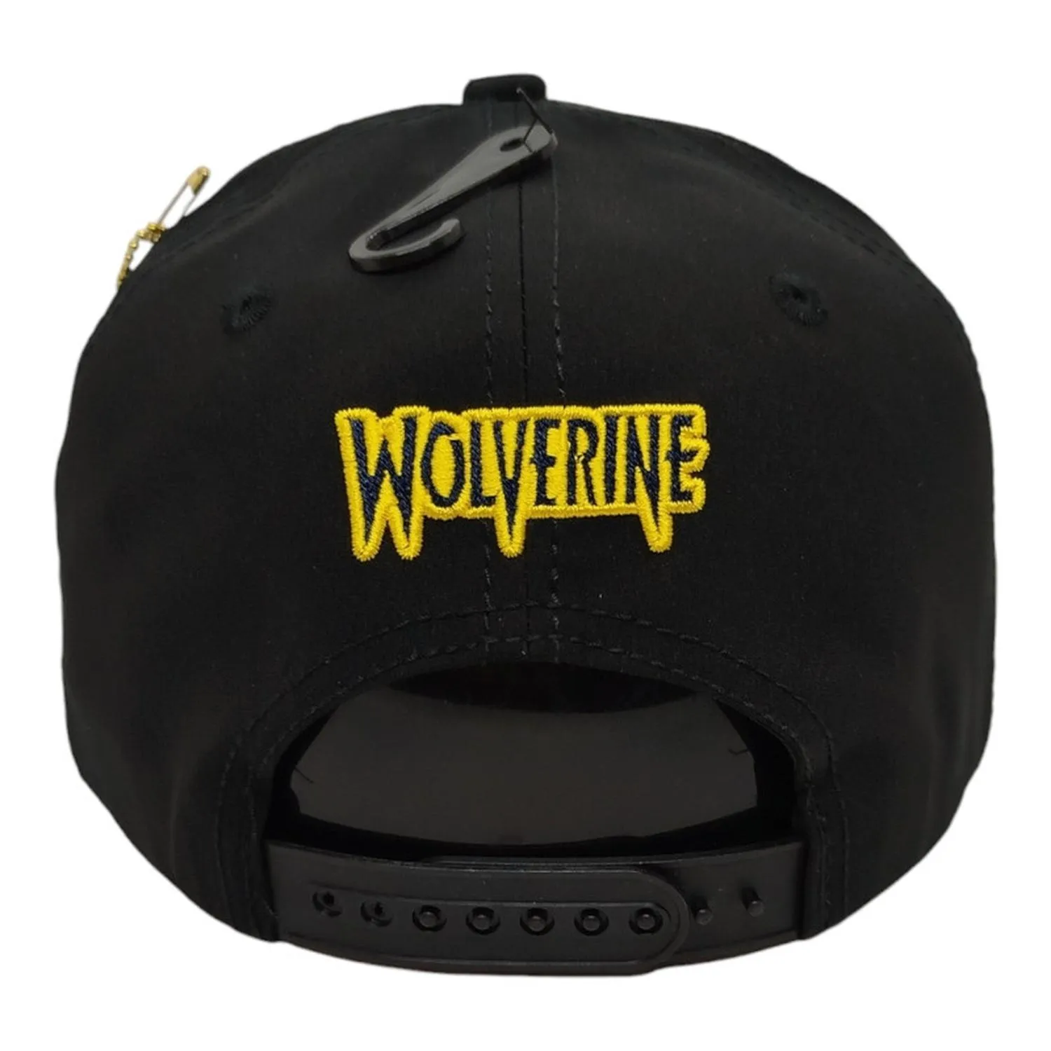 Kndit Caps Gorra Negra Rayas Amarillas Placa Bronce Wolverine Weapon X X-Men