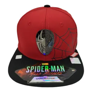 Kndit Caps Gorra Roja Con Negro Telaraña Placa Plateada Máscara-Araña Miles Morales