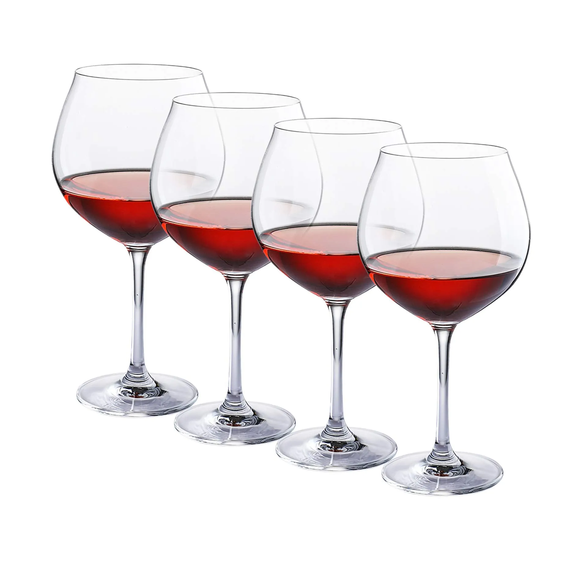 Large Red Wine Glasses - Crystal Glass - Wine Glasses Set of 4 (27 Ounce