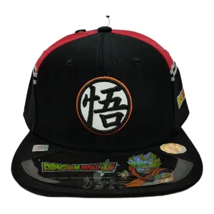 New Arrival Kndit Caps Gorra Negra Con Rojo Y Blanco Bordado Logo "Go" Fondo Blanco Dragon Ball