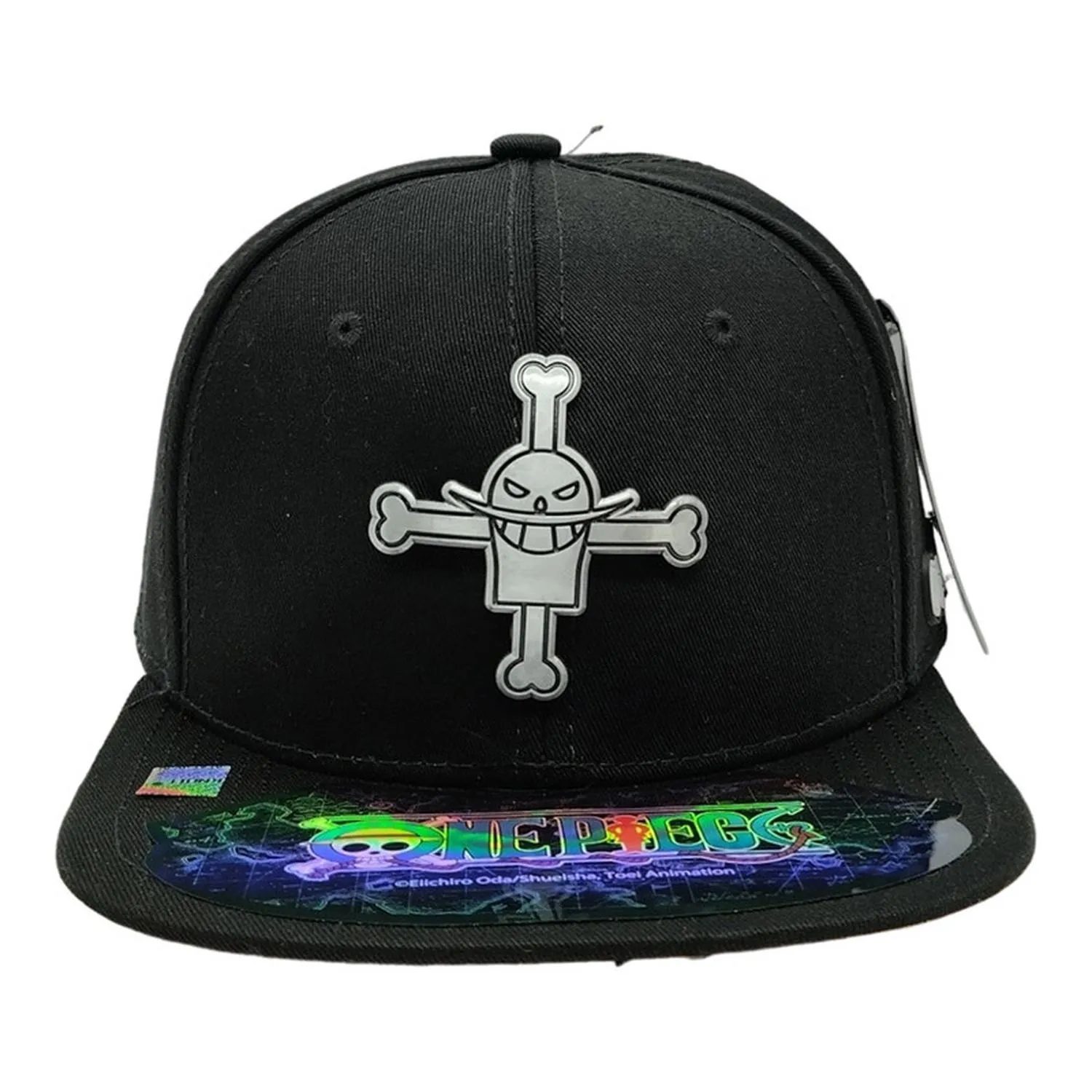 New Arrival Kndit Caps Gorra Negra Placa Plateada Mate Barba Blanca One Piece