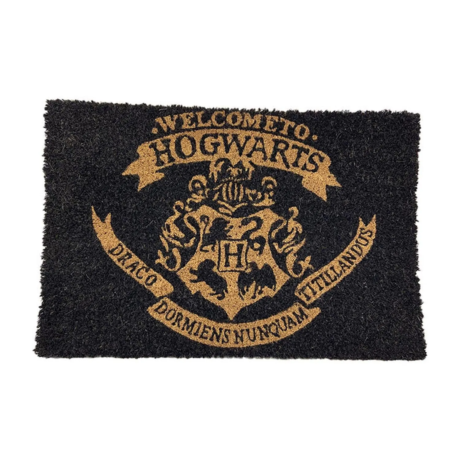 New Arrival Pyramid Internacional Alfombra Negro Con Amarillo Welcome To Hogwarts Harry Potter