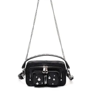 NUNOO | BOLSO MUJER | HELENA WITH STUDS NEW ZEALAND BLACK | NEGRO