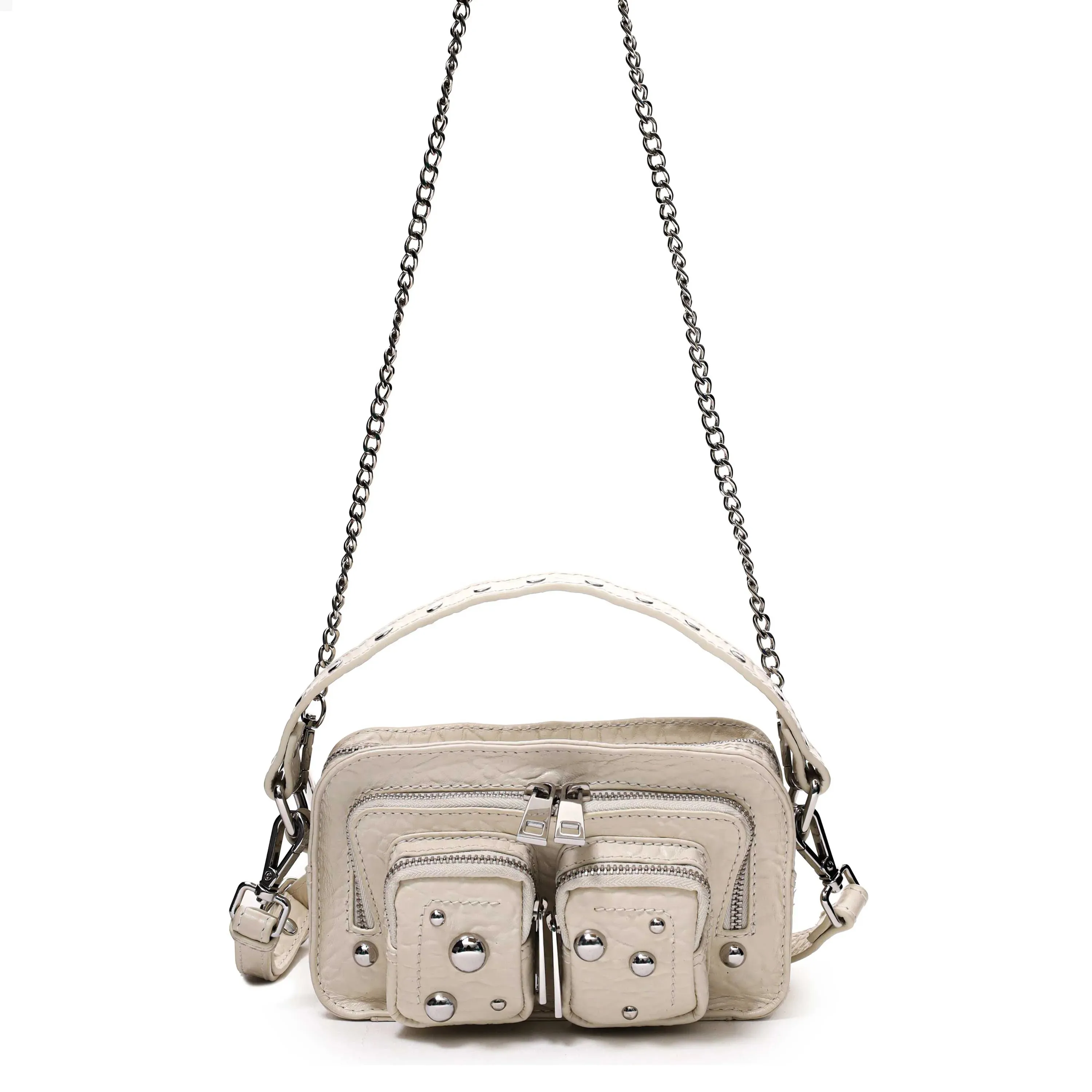 NUNOO | BOLSO MUJER | HELENA WITH STUDS NEW ZEALAND WHITE | BLANCO