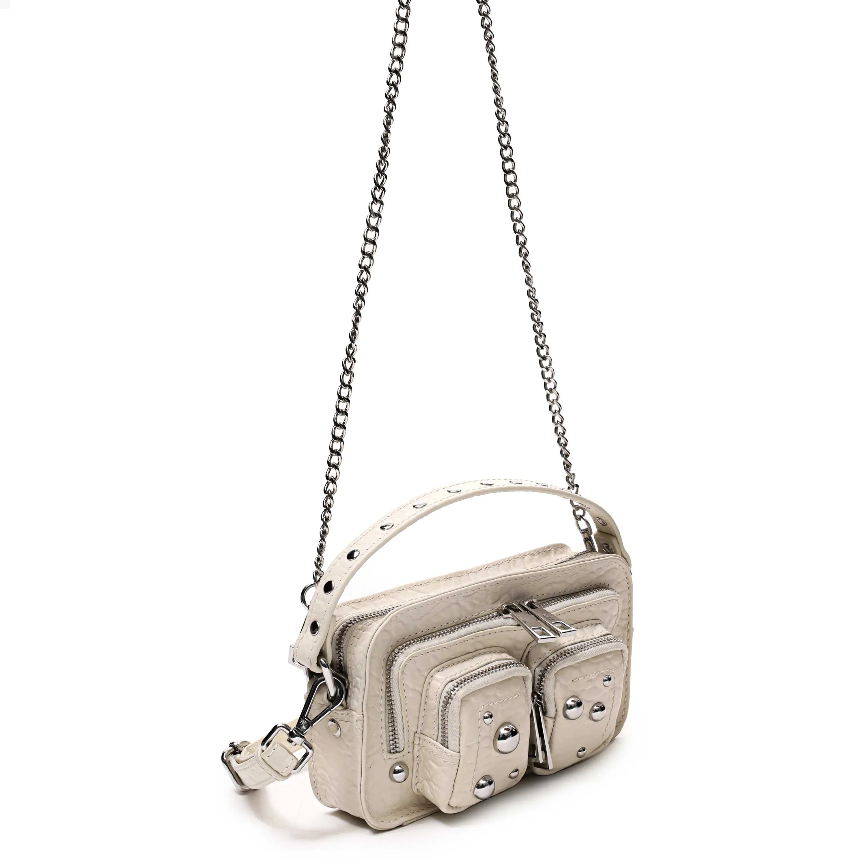 NUNOO | BOLSO MUJER | HELENA WITH STUDS NEW ZEALAND WHITE | BLANCO