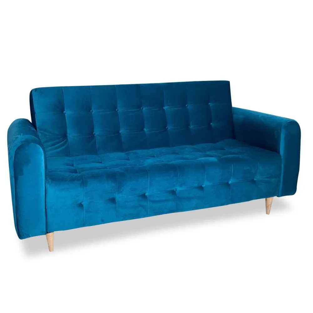 Sofa Cama Da Vinci 3 Posiciones Tela Azul