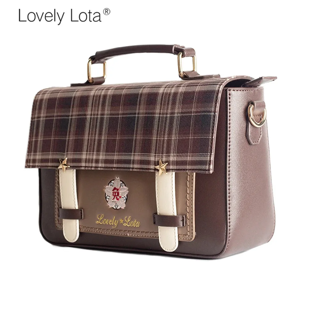 Uniwim Japanese college style sweet student lolita plaid handbag JK uniform cosplay shoulder bag kawaii girl gothic lolita bag loli