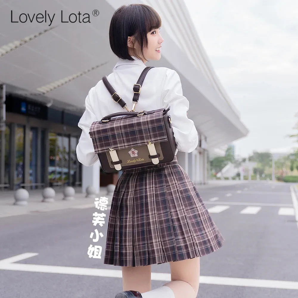 Uniwim Japanese college style sweet student lolita plaid handbag JK uniform cosplay shoulder bag kawaii girl gothic lolita bag loli