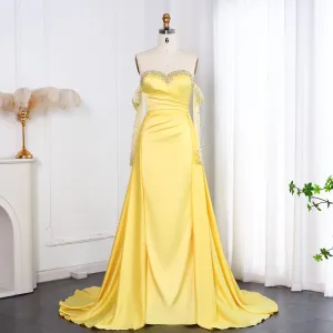 Vestido de Festa Luxo Golden Age Decorado em Cristais e Pérolas