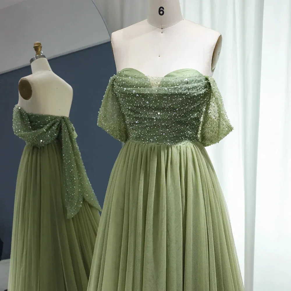 Vestido de Festa Verde Longo com Detalhe Laço Brilho - Modelo Especial