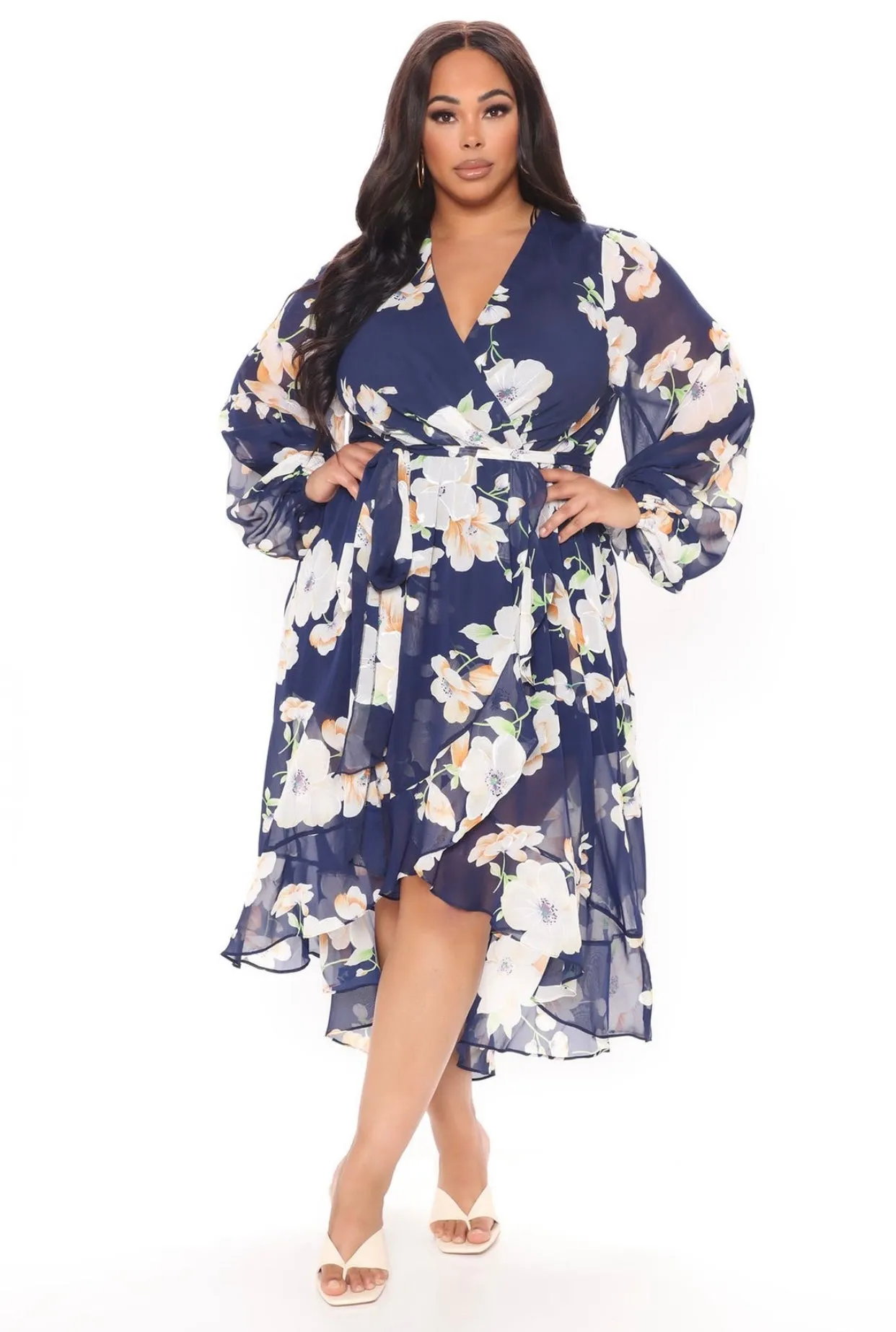 VESTIDO KAIA ESTAMPADO AZUL CURVY