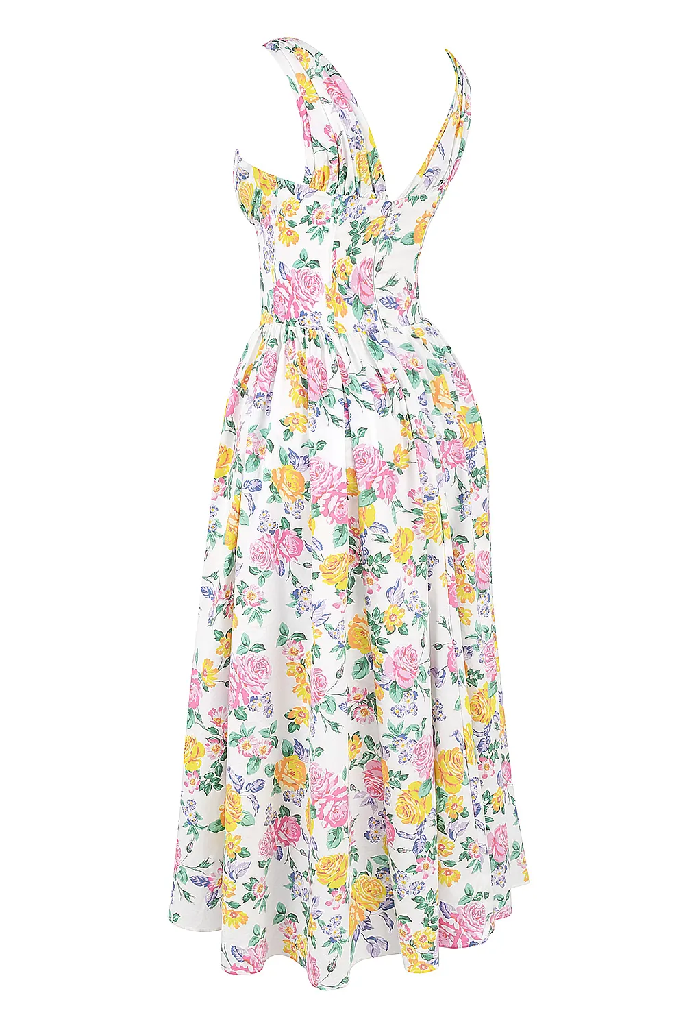 Vestido Midi Floral Modelador Vintage Modelo Emmelina